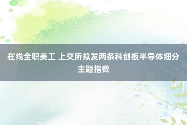 在线全职美工 上交所拟发两条科创板半导体细分主题指数